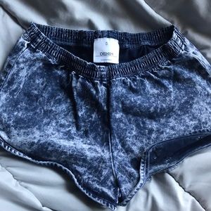 American Apparel Acid Wash Shorts- Blue - Small